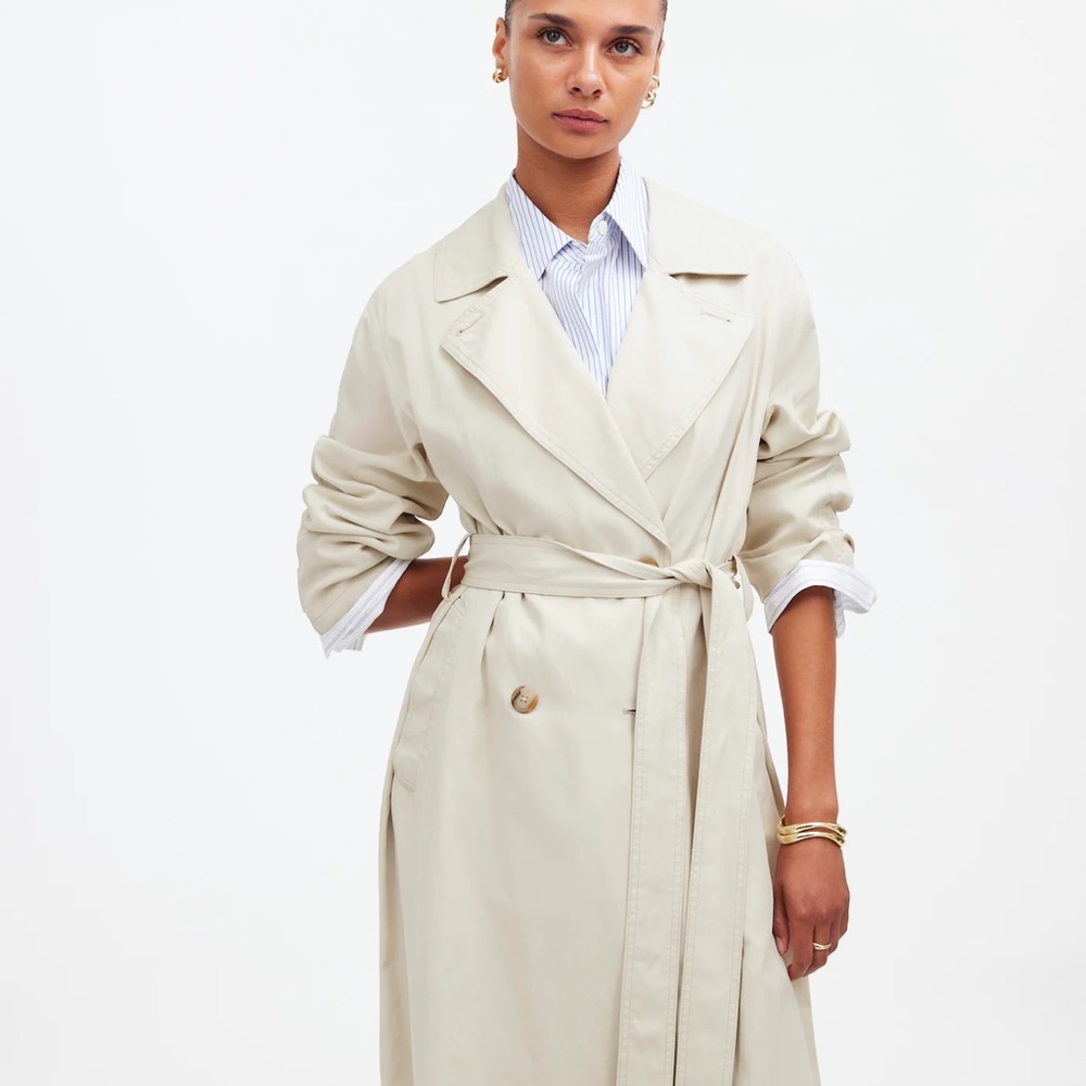 Madewell Belted Trench Coat in Drapery Twill